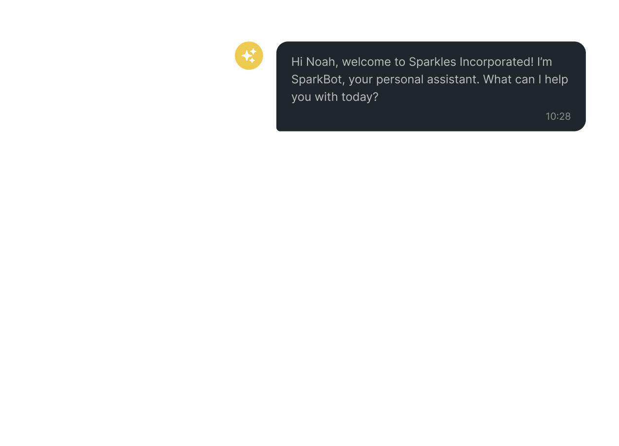 AI support message